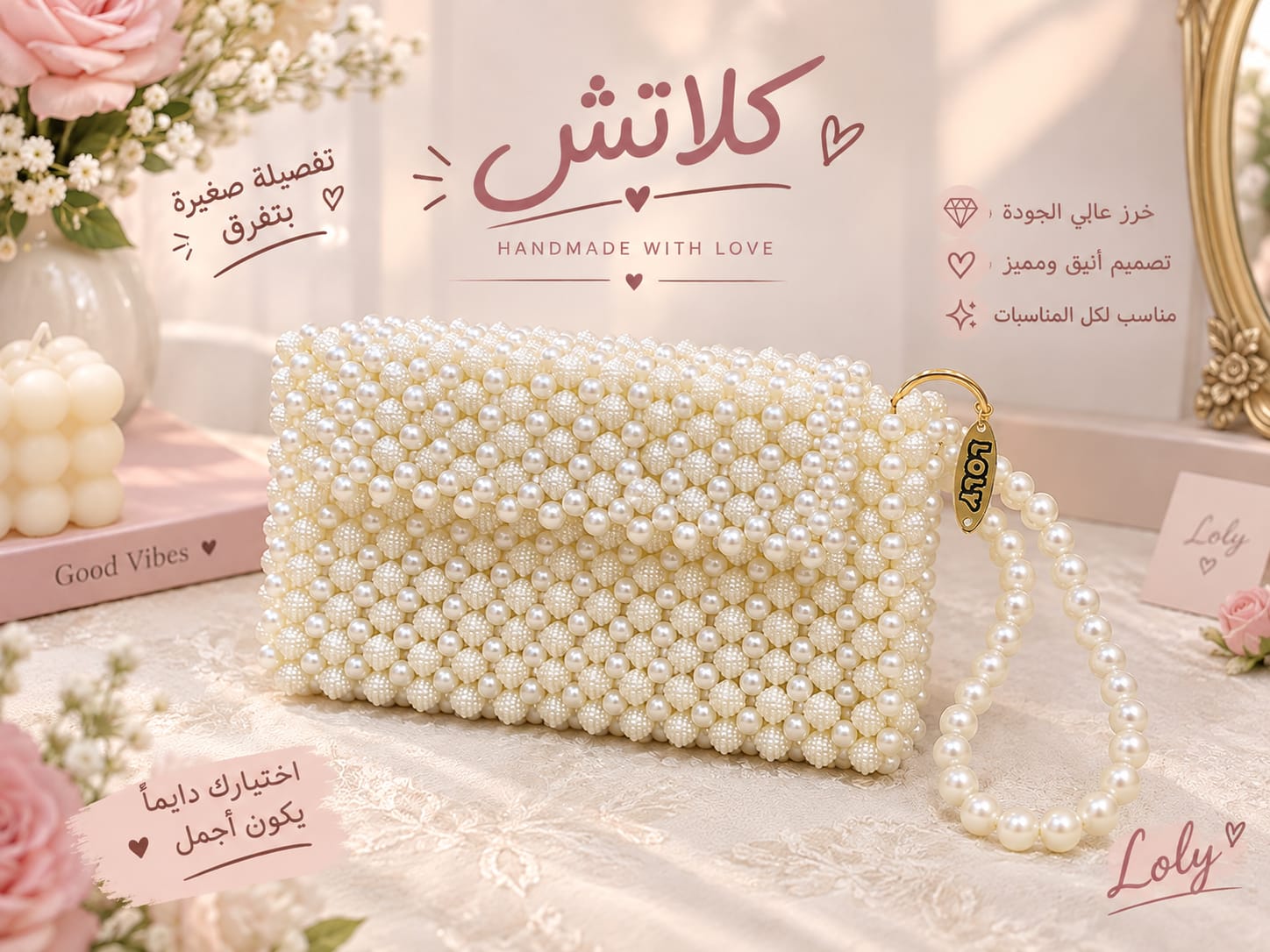 كلاتش اللؤلؤ بالإيد